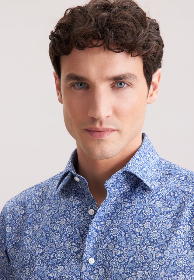 Regular Business Hemd Paisley in Dunkelblau |  Seidensticker Onlineshop