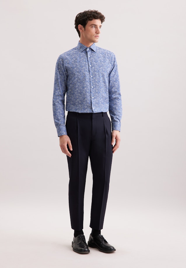 Regular Business shirt Paisley in Dunkelblau |  Seidensticker Onlineshop