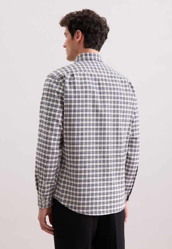 Regular Flanellhemd Karo in Grau | Seidensticker Onlineshop