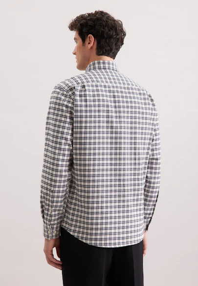 Regular Flanellhemd Karo in Grau |  Seidensticker Onlineshop