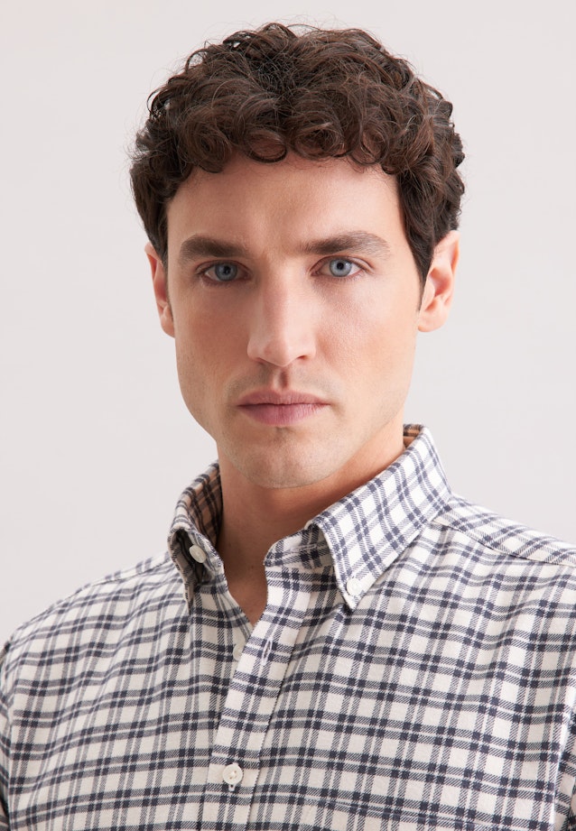 Regular Flanellhemd Karo in Grau |  Seidensticker Onlineshop