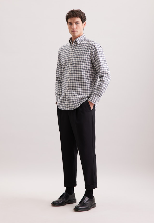 Regular Flanellhemd Karo in Grau |  Seidensticker Onlineshop