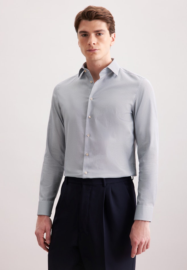 Slim Business shirt Print in Dunkelblau | Seidensticker online shop