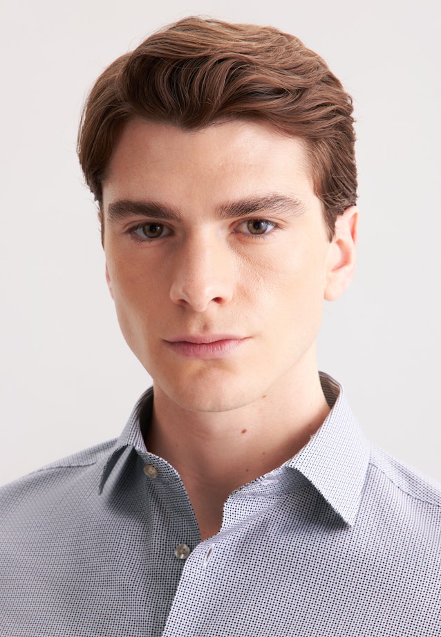 Slim Business Hemd Druck in Dunkelblau |  Seidensticker Onlineshop