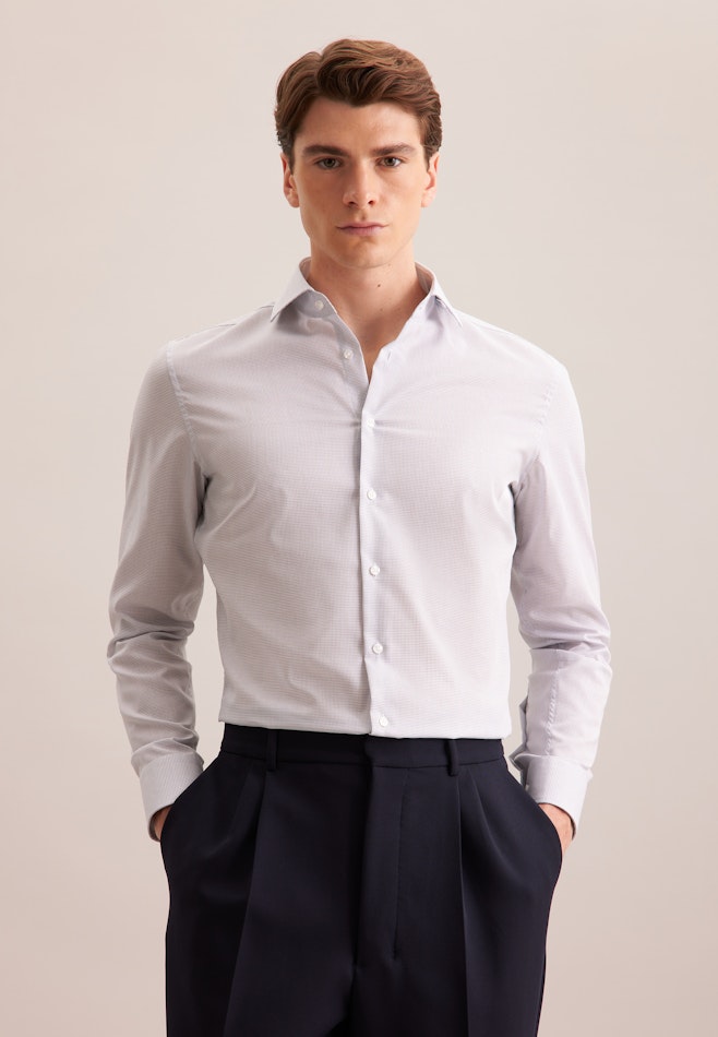 Slim Business Hemd Karo in Dunkelblau | Seidensticker Onlineshop