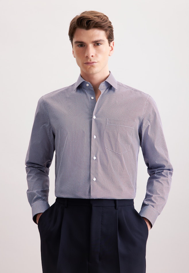 Regular Chemise d'affaires Motifs géométriques dans Rouge | Boutique en ligne Seidensticker