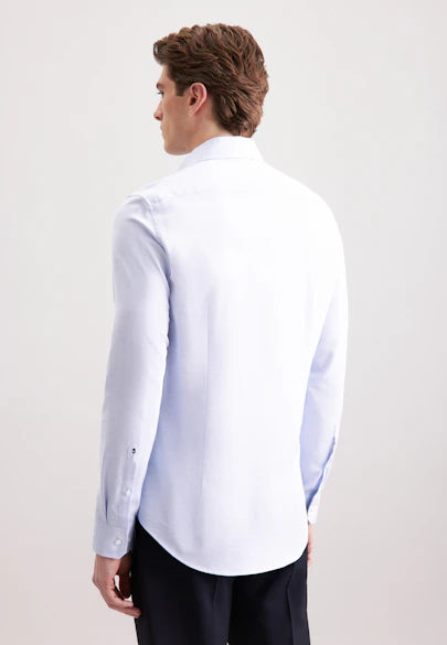 Slim Flannel shirt Structure in Mittelblau |  Seidensticker Onlineshop