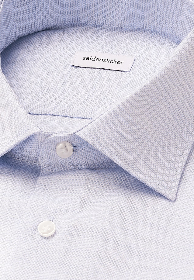 Slim Flanellhemd Struktur in Mittelblau |  Seidensticker Onlineshop