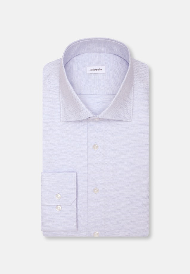 Slim Flanellhemd Struktur in Mittelblau |  Seidensticker Onlineshop