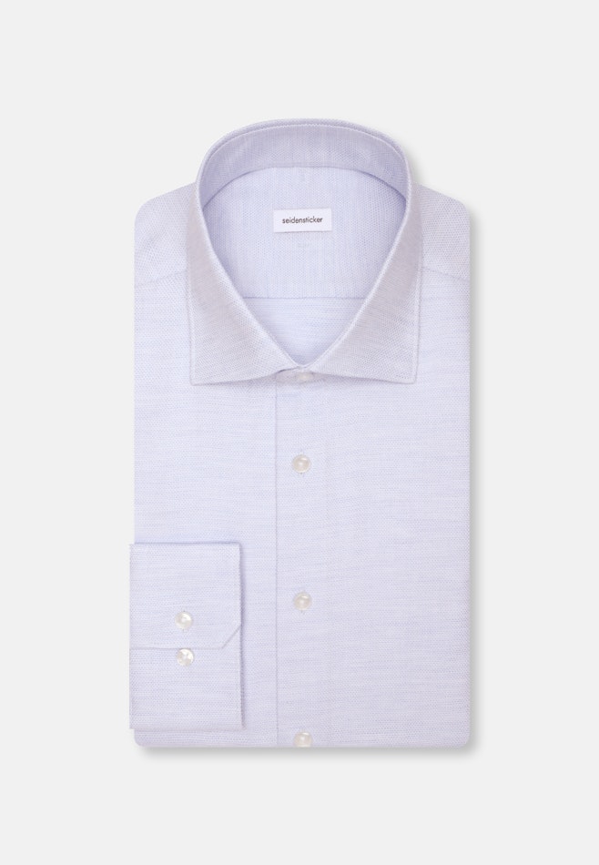 Slim Chemise en flanelle Structure dans Bleu Moyen | Boutique en ligne Seidensticker