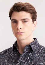 Slim Flanellhemd Geblümt in Grau |  Seidensticker Onlineshop