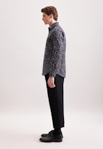 Slim Flanellhemd Geblümt in Grau |  Seidensticker Onlineshop