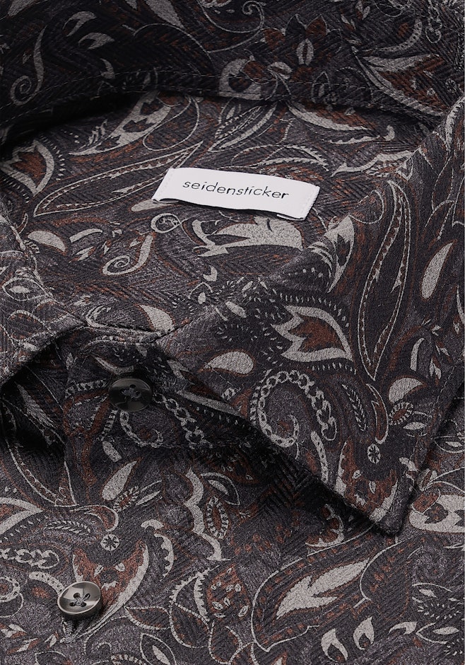 Slim Chemise en flanelle Floral dans Gris | Boutique en ligne Seidensticker