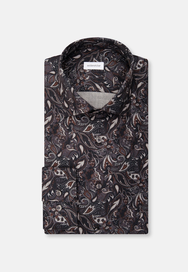 Slim Chemise en flanelle Floral dans Gris | Boutique en ligne Seidensticker