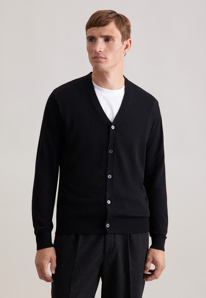 V-neck Cardigan in Schwarz | Seidensticker online shop