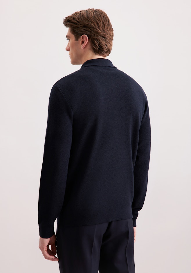 Regular Veste en maille dans Bleu Foncé | Boutique en ligne Seidensticker