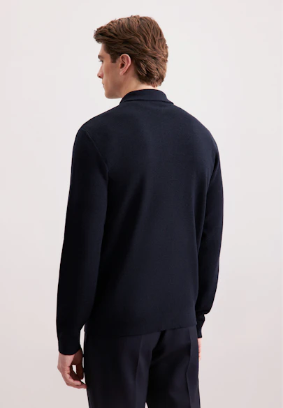 Collar Knitted jacket in Dunkelblau |  Seidensticker Onlineshop