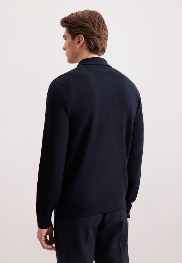 Regular Strick-Jacke in Dunkelblau |  Seidensticker Onlineshop