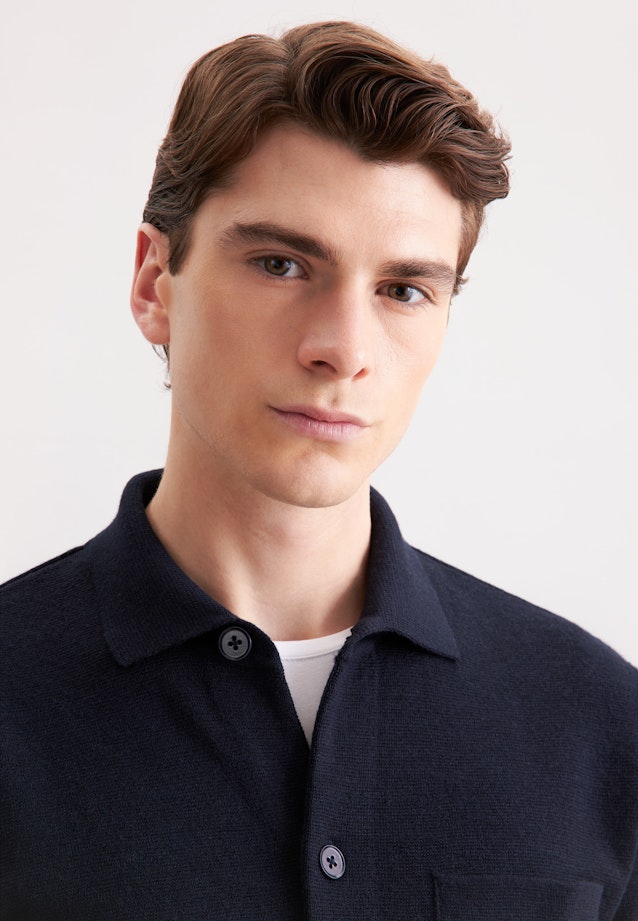 Regular Strick-Jacke in Dunkelblau |  Seidensticker Onlineshop