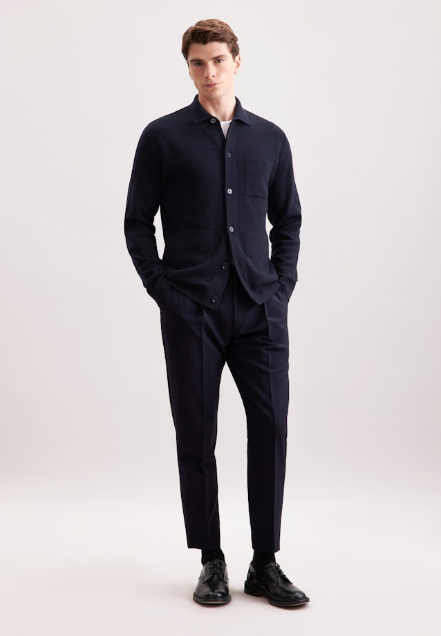 Regular Strick-Jacke in Dunkelblau |  Seidensticker Onlineshop