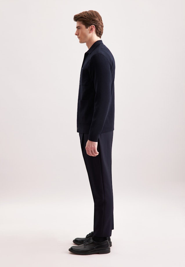 Regular Strick-Jacke in Dunkelblau |  Seidensticker Onlineshop