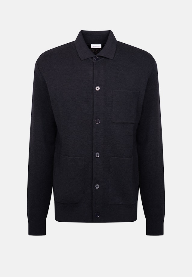 Regular Strick-Jacke in Dunkelblau |  Seidensticker Onlineshop