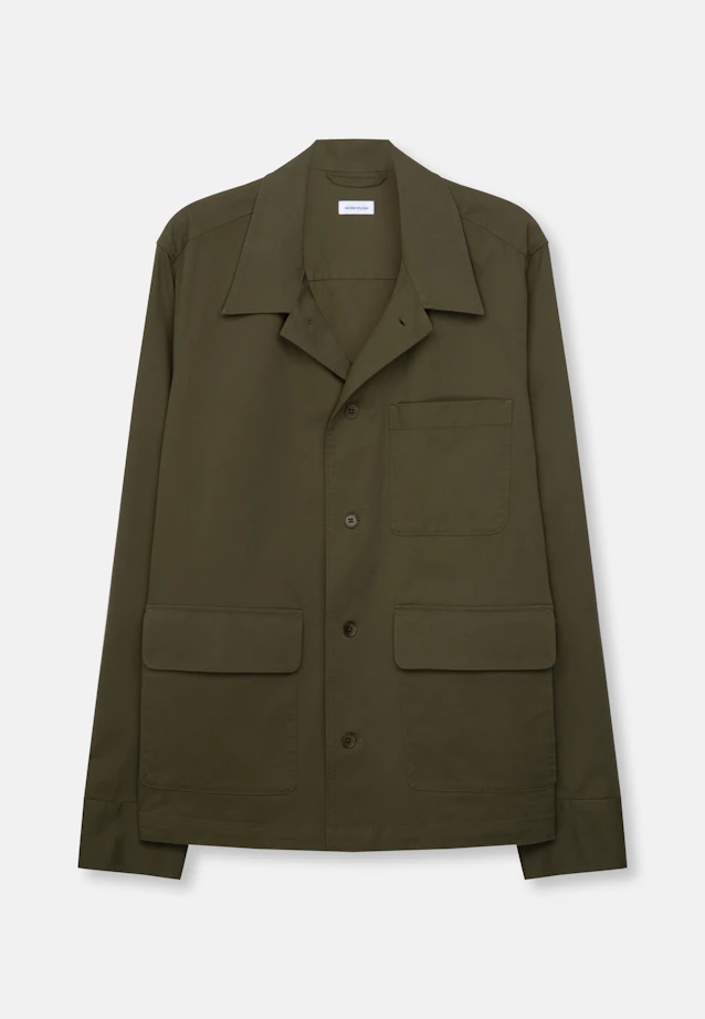 Regular Veste Uni in Vert |  Seidensticker Onlineshop