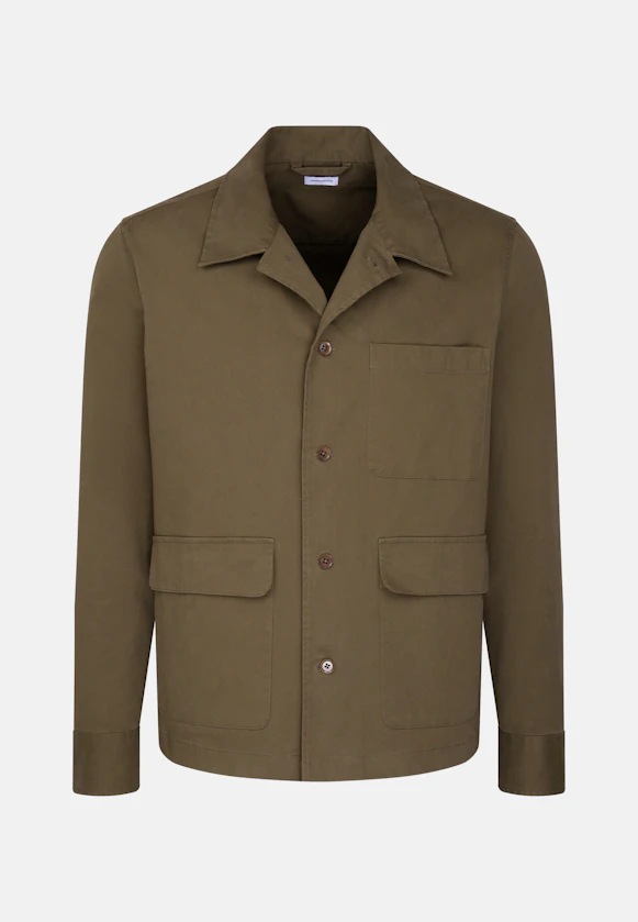 Regular Veste Uni in Vert |  Seidensticker Onlineshop
