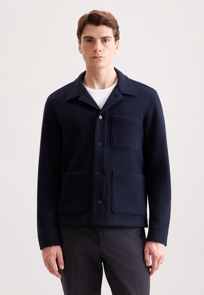 Regular Veste Uni dans Bleu Foncé | Boutique en ligne Seidensticker