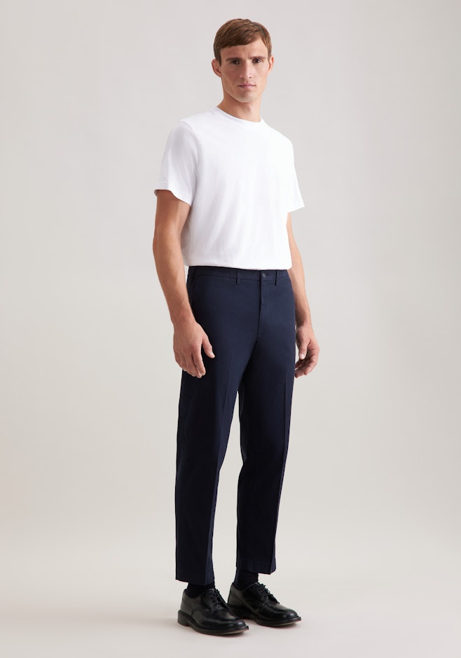 Regular Chino Uni dans Bleu Foncé | Boutique en ligne Seidensticker