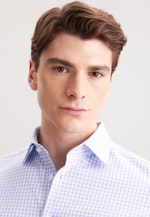 Slim Flanellhemd Karo in Mittelblau |  Seidensticker Onlineshop