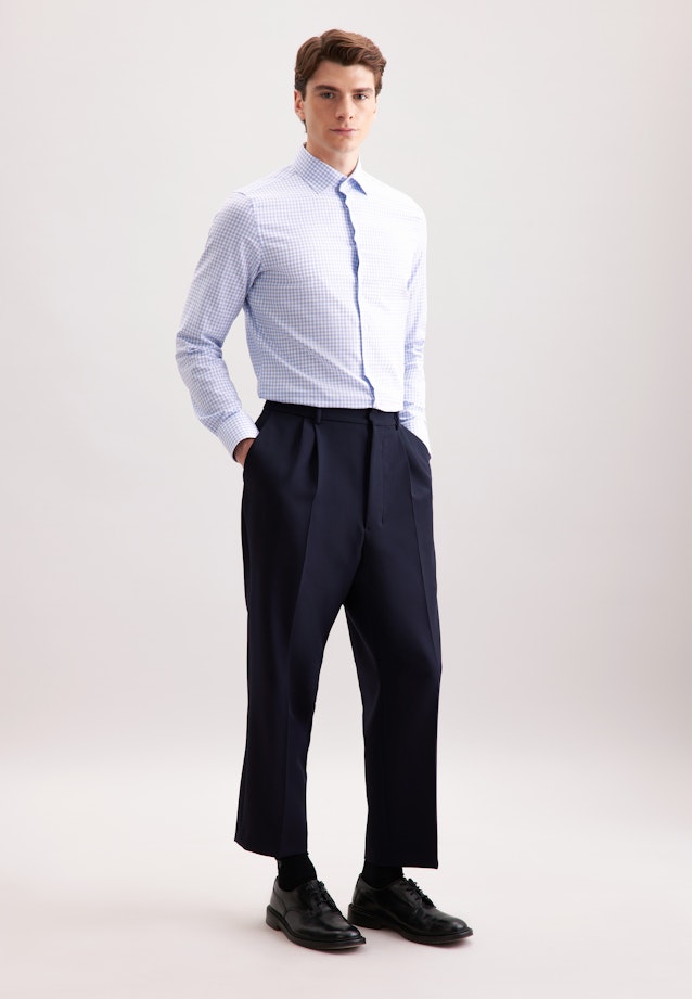 Slim Chemise en flanelle carreaux in Bleu Moyen |  Seidensticker Onlineshop