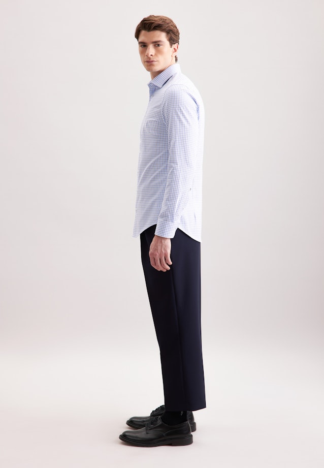 Slim Chemise en flanelle carreaux in Bleu Moyen |  Seidensticker Onlineshop