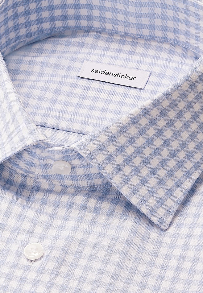 Slim Chemise en flanelle carreaux dans Bleu Moyen | Boutique en ligne Seidensticker