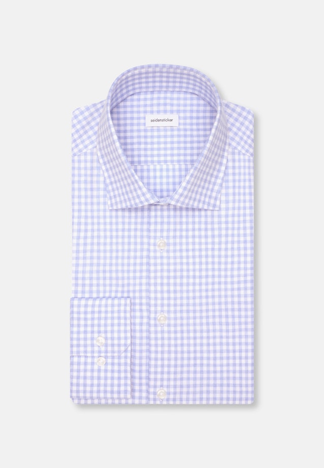 Slim Flanellhemd Karo in Mittelblau |  Seidensticker Onlineshop