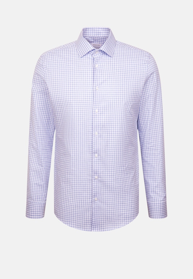 Slim Flanellhemd Karo in Mittelblau |  Seidensticker Onlineshop