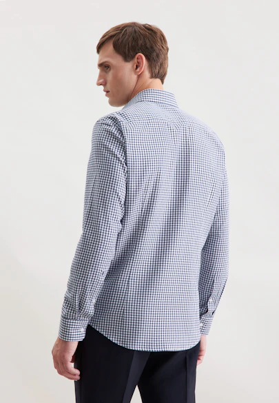 Slim Flannel shirt Check in Dunkelblau |  Seidensticker Onlineshop