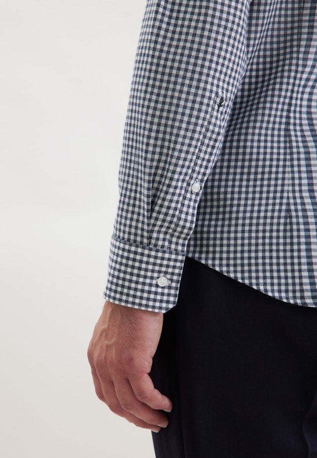 Slim Chemise en flanelle carreaux in Bleu Foncé |  Seidensticker Onlineshop