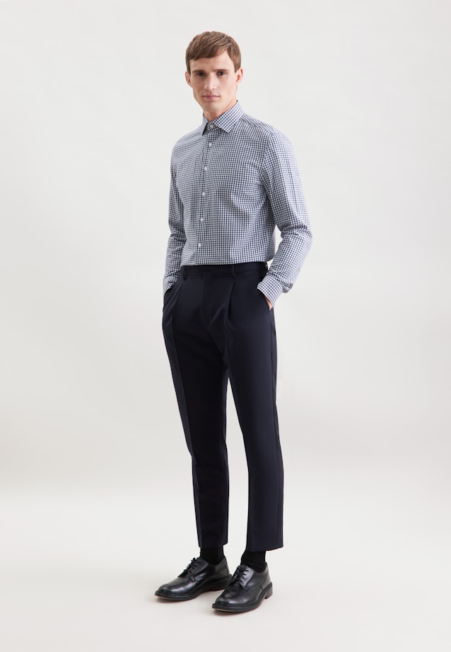 Slim Flanellhemd Karo in Dunkelblau |  Seidensticker Onlineshop