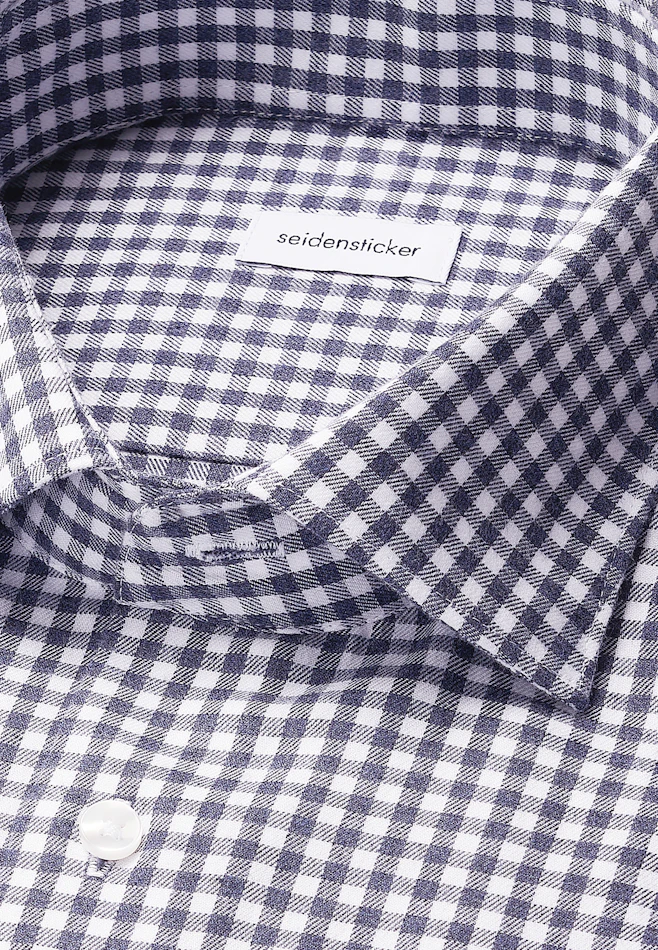 Slim Chemise en flanelle carreaux dans Bleu Foncé | Boutique en ligne Seidensticker