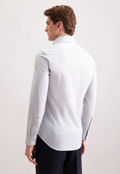 Slim Business Hemd Druck in Grau |  Seidensticker Onlineshop
