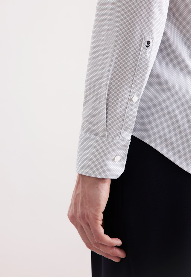 Slim Business Hemd Druck in Grau |  Seidensticker Onlineshop