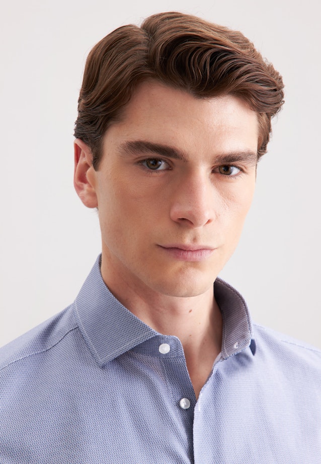 Slim Business Hemd Druck in Dunkelblau |  Seidensticker Onlineshop