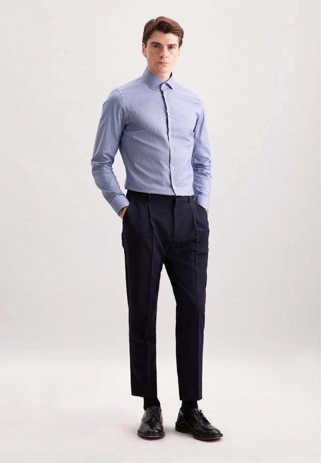 Slim Business Hemd Druck in Dunkelblau |  Seidensticker Onlineshop