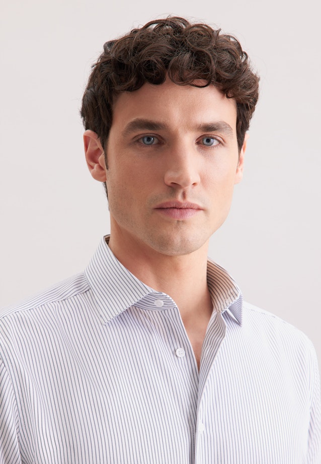 Regular Business Hemd Gestreift in Dunkelblau |  Seidensticker Onlineshop