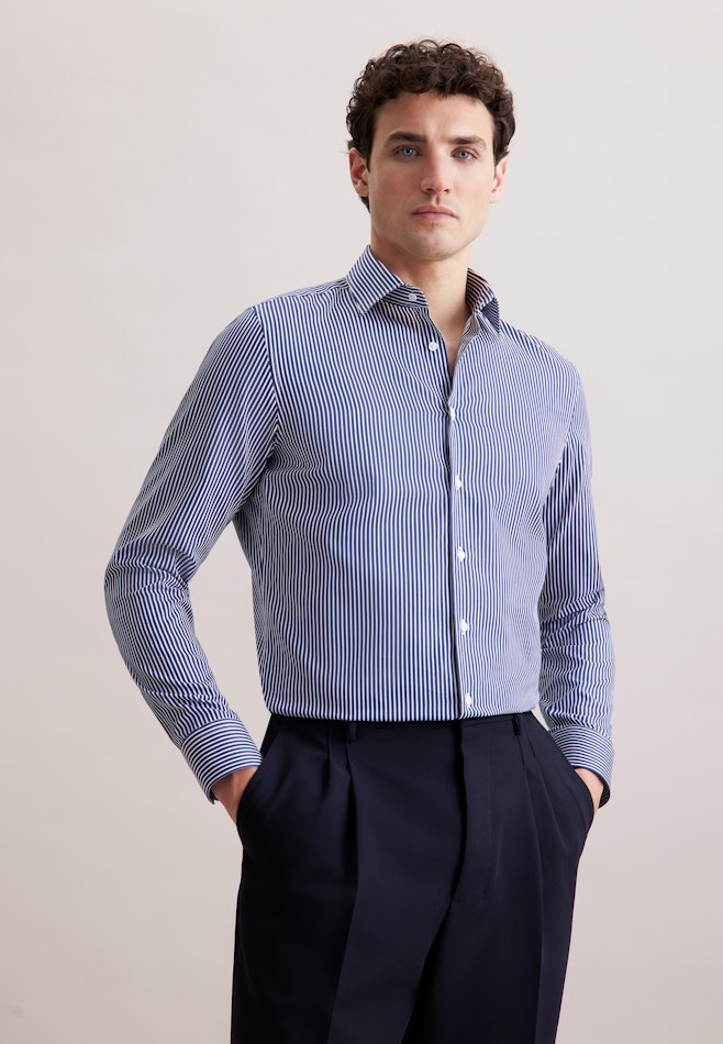 Shaped Business shirt Stripes in Dunkelblau | Seidensticker online shop