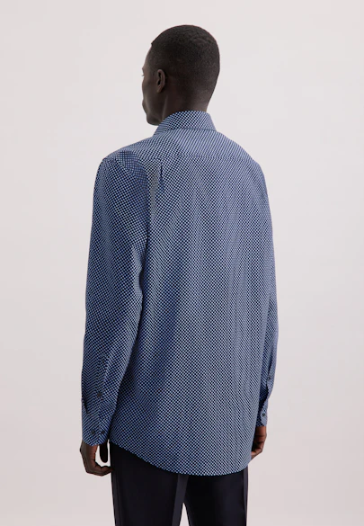 Regular Business shirt Print in Dunkelblau |  Seidensticker Onlineshop