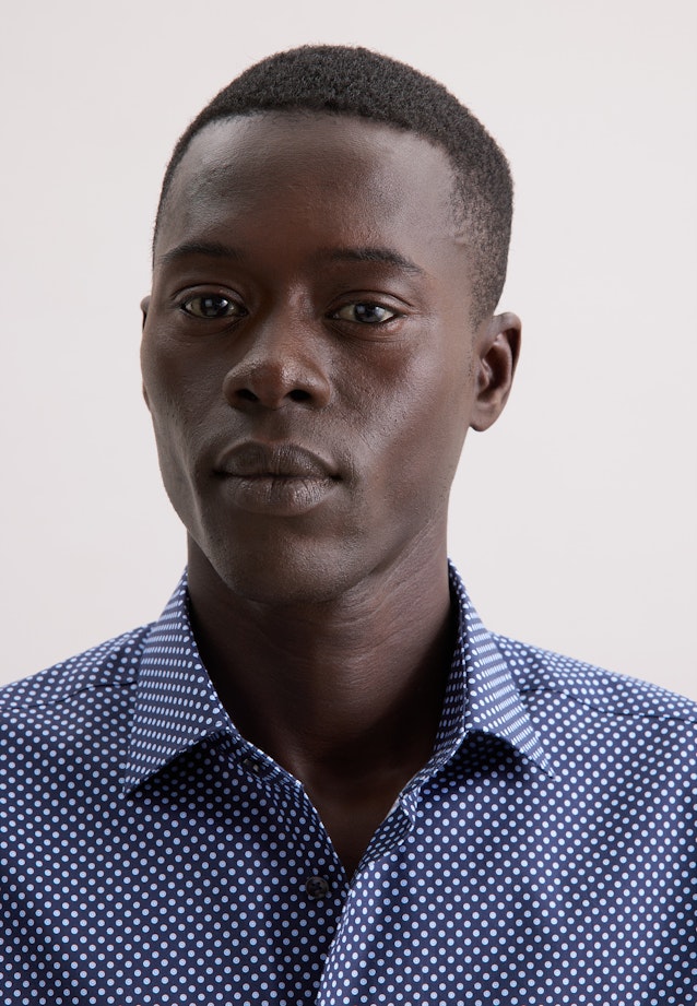 Regular Business Hemd Druck in Dunkelblau |  Seidensticker Onlineshop