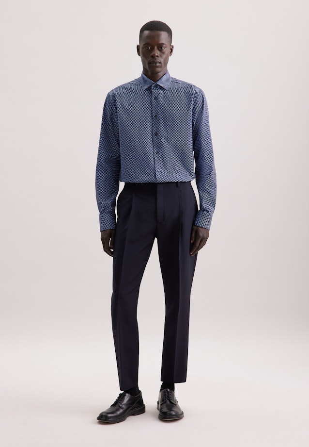Regular Chemise d'affaires Imprimé in Bleu Foncé |  Seidensticker Onlineshop
