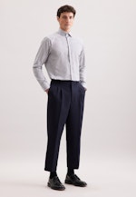 Regular Business Hemd Geblümt in Mittelblau |  Seidensticker Onlineshop